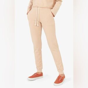 MATE the Label| Cream Organic Cotton Drawstring Joggers/Track Pants Sz S